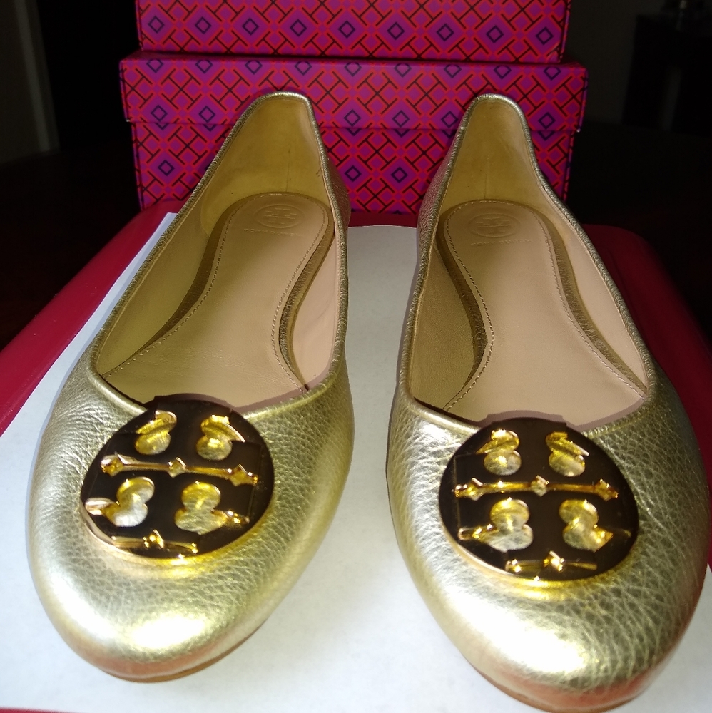 Tory Burch CLAIRE ballet flat gold size 11M